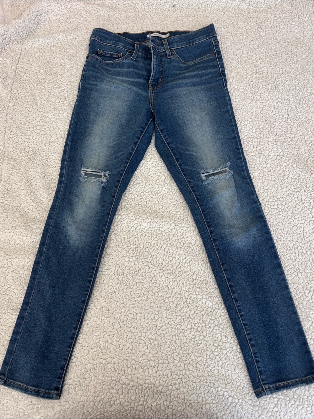 Levi's Medium Blue Ripped Skinny Jeans